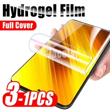 1-3PCS Priekiniai Hidrogelio Filmas Xiaomi Poco X3 GT Pro NFC Telefono Vandens Gelio Screen Protector X 3 3GT 3Pro 3NFC X3Pro X3NFC Ne Glas