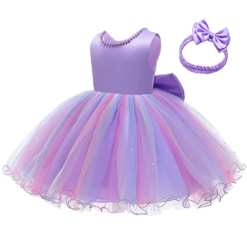 1-os Metų Gimtadienio Suknelė Vasaros Naujagimiui Mergaitės Kūdikių Nėrinių Dot Princesė Dress Kūdikių Vestuvės Dress 6 9 12 Mėnesių