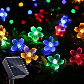 1pc Saulės String Gėlių Šviesos Lauko Vandeniui 7M/22.97 FT 50LED Kalėdų Eglutės, Šalies Apdaila(yra komplekte 2m švino vielos)