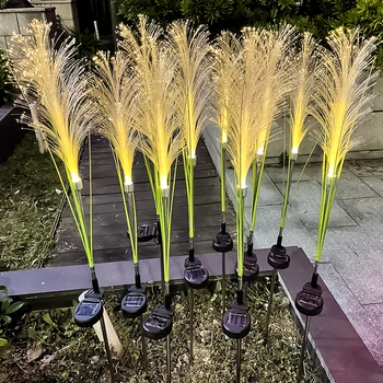 2vnt LED saulės energijos nendrių pluošto lauko lempos lauko modeliavimas nendrių kraštovaizdžio sodas sodas dekoratyvinės lempos