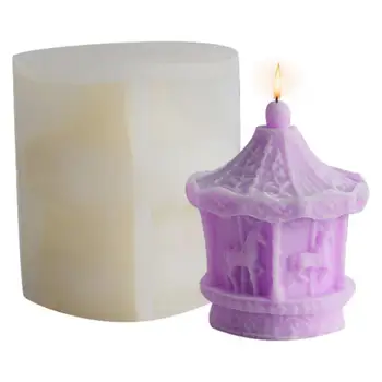 3D Karuselė Silikono Žvakių Liejimo Aromaterapija Gipso Rankų darbo Gipso Epoksidinės Dervos Muilo Pelėsių Šeimos Vestuvės, Suvenyrai, Dekoras