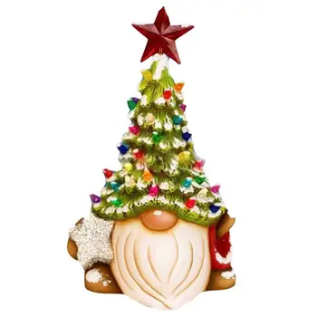 Christmas Tree Gnome Su Šviesos Gnome Sodo Dekoro Ne Kalėdų Senelis Dizaino Sodo Statula Mielas Sodo Dekoro Nykštukai