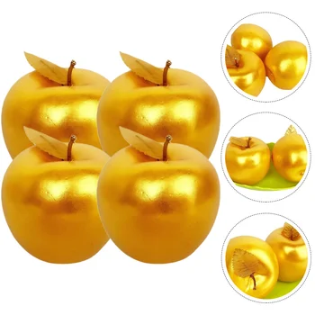Imituojamas Golden Apple Netikras Vaisius Puošmena Dirbtinis Modelio Realus Putų Formos Ornamentais