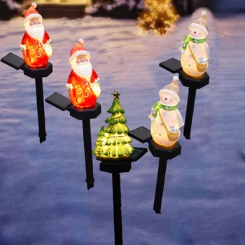 Kalėdų Santa sniego, Saulės Šviesos LED Vejos Lempa Sodo Puošmena Vandeniui Derva, Kalėdų Žiburiai, Lauko Saulės Lempa
