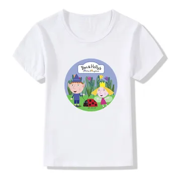 Karšto Pardavimo Ben Ir Holas Karalystės Spausdinti Cartoon Kids marškinėliai Vasaros Berniukų marškinėliai Kūdikių Mergaičių Drabužius trumpomis Rankovėmis Vaikų Drabužiai