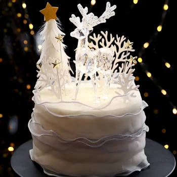 Kepimo pyragas apdaila Kristalų briedžių gražus Kalėdų eglutė gimtadienio snaigės kortelės, juostelės verpalai ratlankio tortas dekoravimo įrankiai