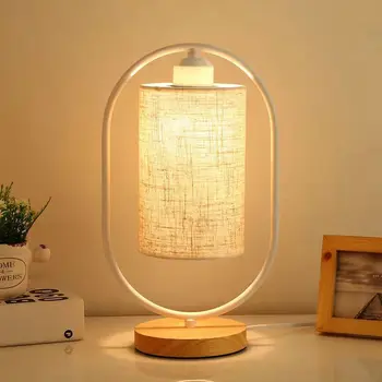 Mediniai Stalo Lempa Nauja Kinų Stiliaus Naktiniai Šviesos diodų (LED) Audinio Senovinių Stalo dega Gyvenamasis Kambarys Studijuoti Kambarys Dekoratyvinis