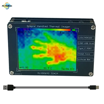 MLX90640 2.8 colių TFT ekranas nešiojamą infraraudonųjų terminio vaizdavimo rezoliucija 320 x 240 matavimo diapazonas nuo -40~300 ℃