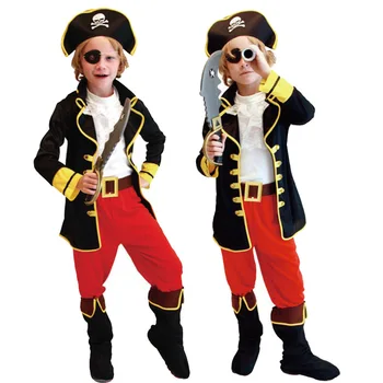 Nauja Vaikų Piratų Cosplay Kostiumų Kūdikių Berniukų Rezultatų Karibų Piratų Kapitonas Džekas Vaidmenų Šalies Helovinas Drabužiai.