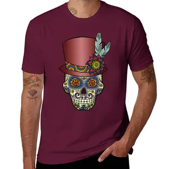 Naujas Cukraus Kaukolės Du - Meksikos Top Hat - Dia de Los Muertos T-Shirt cute drabužiai marškinėliai žmogus t marškinėliai vyrams
