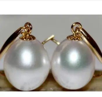 noble jewelry žavinga 12-13mm pietų jūros balto perlo auskaru 14k