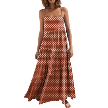 Pagrindinių Moterų iki 2023 m. Pavasario/Vasaros Naujas Mados Patogus Palaidų montavimo Suknelė su Dirželiu Paplūdimio Kietas Plisuotos Suknelė Ilgis