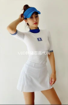 Pietų Korėja pavasario ir vasaros Golfo drabužiai moterims, greitai džiūstantys, aukštos kaklo penkių taškų rankovėmis slim T-shirt anti-slip sijonas kostiumas