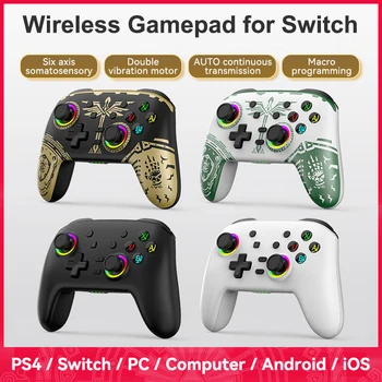 S08 Multi-Platform BT Wireless Gamepad Perjungti Konsolės Valdikliu su Šešių ašių Joyestick už PS4 PC 