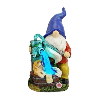 Sodo Gnome Statula,Saulės Energija Varomas Lauko Apdaila Su Mėlynos Šviesos Dervos Skulptūrų Kiemo Vejos Kieme Meno Ornamentas