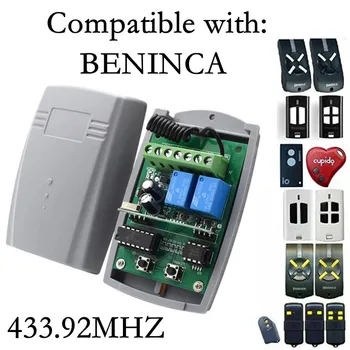 Taikoma BENINCA Garažo durų 433.92 MHz geležinkelių kodo nuotolinio valdymo imtuvas 2CH DC 12V-24V Jungiklis