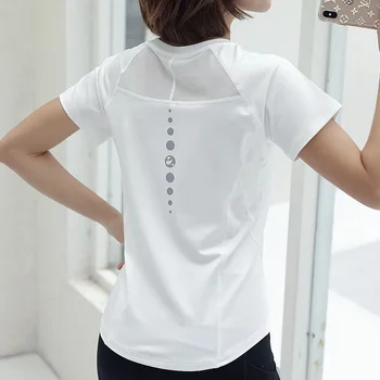 TaoBo 2022 T-shirt Moterims, Vasaros Fitneso Veikia Greitai-džiovinimo Viršuje Atspindintis Kvėpuojantis Slim Moterų Joga Sporto trumparankoviai