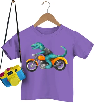 Trex Jojimo Motociklų Grafinis Vaikams Drabužių Mergaičių Kawaii T-shirts Harajuku Mados Y2k Viršuje Vasaros Juokinga Dinozaurų Berniukų T Shirts