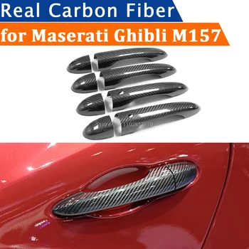 Už Maserati Ghibli M157 2014-2022 Priedai Nekilnojamojo Anglies Pluošto Durų Rankena Padengti Rėmo Lipdukas Lauko Apdaila Bodykit