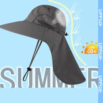 Vasarą Saulės Apsaugos Žvejybos Skrybėlę Vasarą, Kvėpuojantis Kempingas, Žygiai Kepurės Anti-UV Saulės Skrybėlę Su Kaklo Padengti Kepurės Vyrų Panamos Skrybėlė
