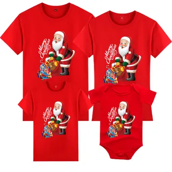 Šeimos Drabužių Kalėdų Atitikimo Komplektus Motinos Dukra, Tėvas, Sūnus, Suaugusiems, Vaikams, marškinėliai Raudonos Kalėdos Santa Mama Ir Man Drabužius