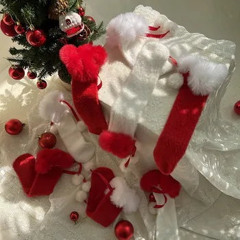 Šiltas Blauzdos Kojinių Vaikams Mergina Naujųjų Metų Kalėdų Serijos Kelio Didelio Kojinių už Bamblys Mergina, Rudenį, Žiemą Triušiai Pliušinis Vaikams Kojinių